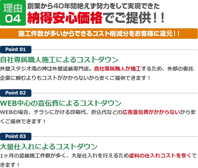 外壁スタジオ滝の神（環境開発）のコスト力