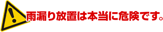 雨漏り放置は本当に危険です。