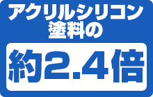 アクリルシリコン 塗料の 約2.4倍